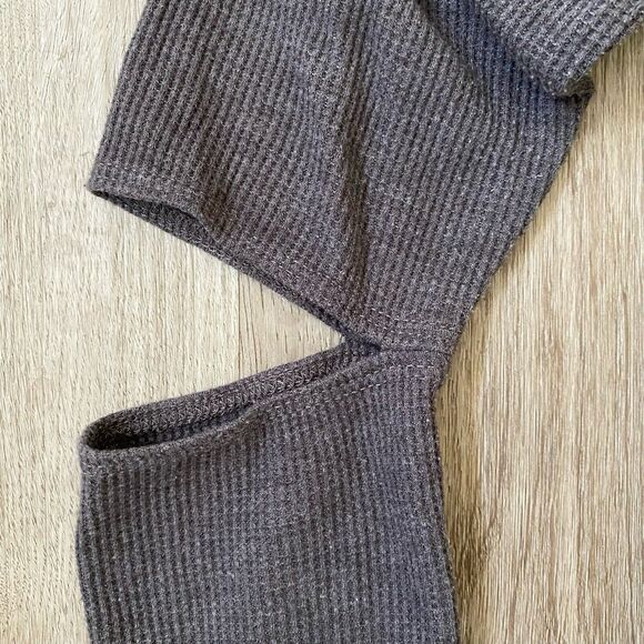 Joe's Jeans Long Sleeve Henley‎ Top Size S Brown Casual W/ Elbows Cutouts Y2K - Picture 4 of 11